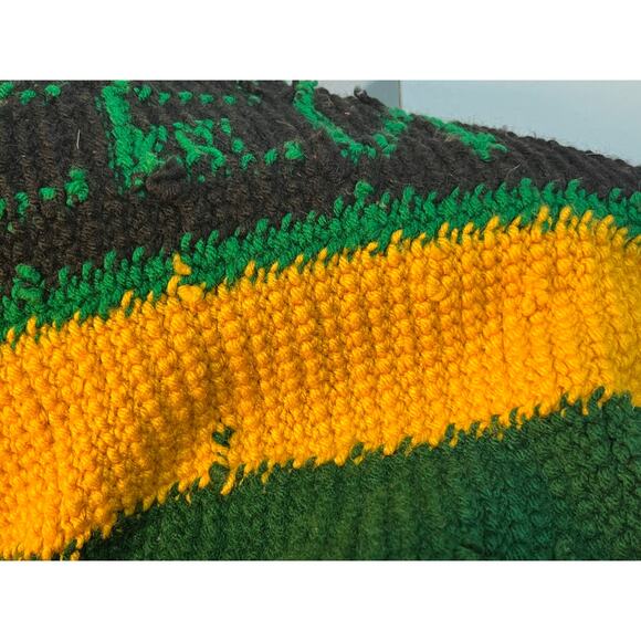 VTG Crochet Crayon Colors Twin Size Afghan Blanket 44"x92" Homeschool Day Care - Picture 5 of 7